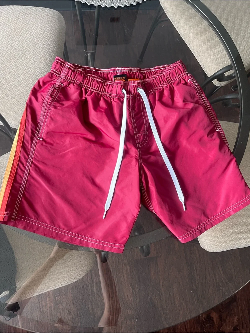 Sundek Men's Red Swim Trunks Regular Fit 14